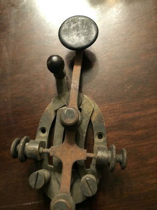 Vintage Jh Bunnell Telegraph Key Keyer Cgw Chicago Great Western Stockton Il