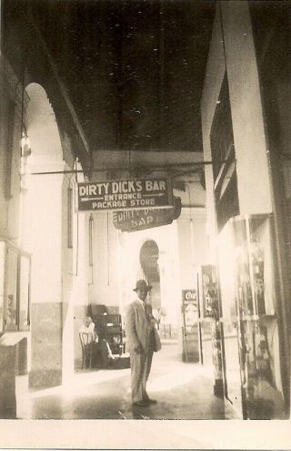 Vintage Photo Dirty Dick Bar & Package Store 1949 Miami Florida