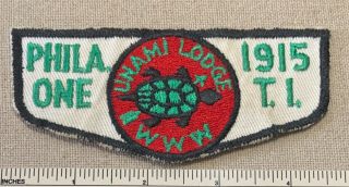 Vintage Unami Lodge 1 Order Of The Arrow Flap Patch Oa Philadelphia Council Pa
