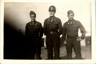 Three Soldiers,  Vintage Photo,  Military,  Black And White Photograph