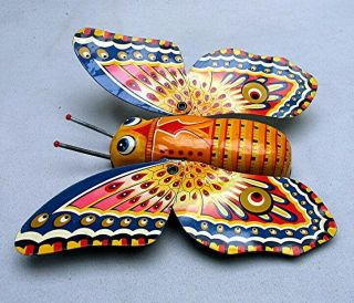 Vintage Tin Wind - Up Butterfly Toy - - Japan 2
