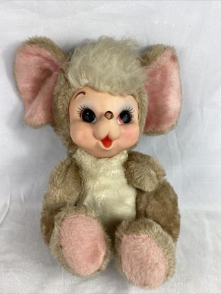 Vtg Rushton? Rubber Face Plush Mouse Stuffed Animal Doll