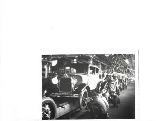 Vintage Black & White 5 X 7 Photo Of Ford Plant Car Assembly Line Early Yrs