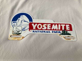 Old Yosemite National Park Souvenir Advertising License Plate Topper California