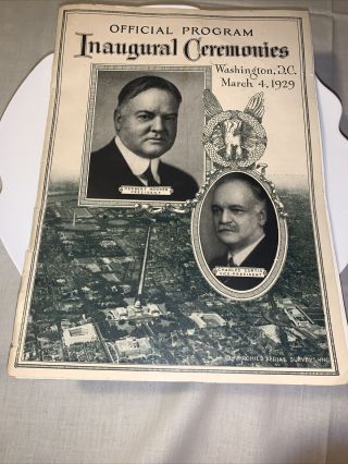 President Herbert Hoover Inaugural Ceremonies 1929 Official Program - Newspaper