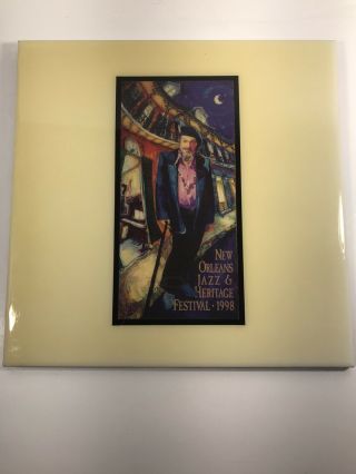 Vintage 1998 Orleans Jazz & Heritage Festival Poster Tile By Michalopoulos