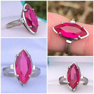 1920’s Vintage Solid 10k White Gold Ruby Ring - Price Firm