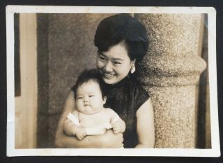 China Woman Baby Mum Child Qipao Vintage Chinese Photo 1930/40s Orig.