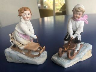 Rare Antique Snow Baby Goebel Hummel Germany Vintage Figurines Heubach? 1910
