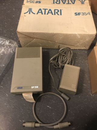 Rare Vintage Atari Sf354 Floppy Drive With Box And Packaging.