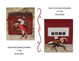 Trail Of Painted Ponies Nutcracker Sweet/year Of The Horse Ornaments 3 " &2.  5 " Tall