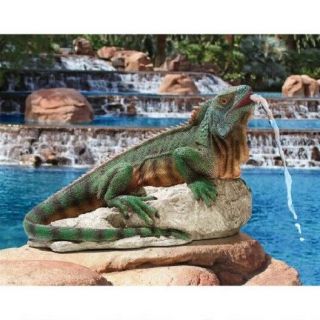 Lizard Piped Statue Pool Fountain Reptile Water Spitter Home Garden Decor