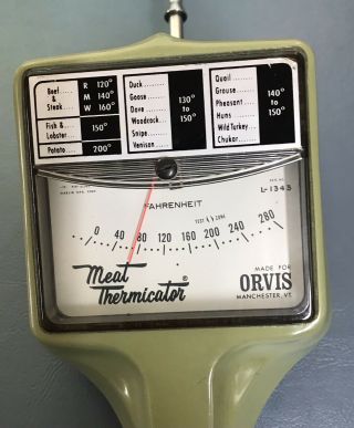 Vintage Orvis Meat Thermicator Thermometer BBQ Turkey Roast Steak Grill Oven 2