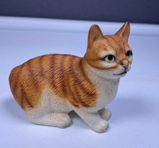 Harvey Knox Tabby Kitty Cat Figurine House Of Global Art Japan Hand Painted
