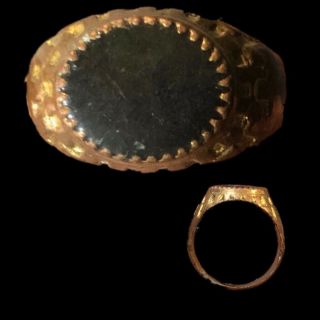 Bronze Near Eastern Ring With Black Stone (4)