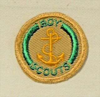 Gold Anchor Boy Scout Proficiency Award Badge Tan Cloth Troop Small Size $24.  99