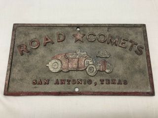Vintage Hot Rod Car Club Plaque Road Comets Classic Hot Rod Plate Rat