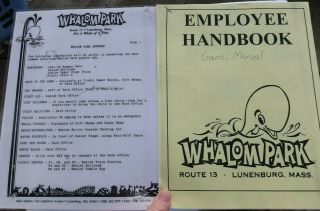 Vintage Whalom Amusement Park Fitchburg Mass Employee Handbook Chart Guide Games