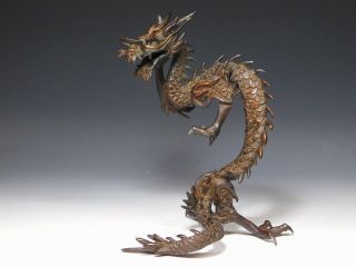 Dragon Okimono Copper Statue Japanese Vintage Artwork