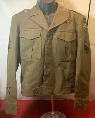 Vintage Ww2 Era Jacket 1944 Named Troop Carrier Yt50