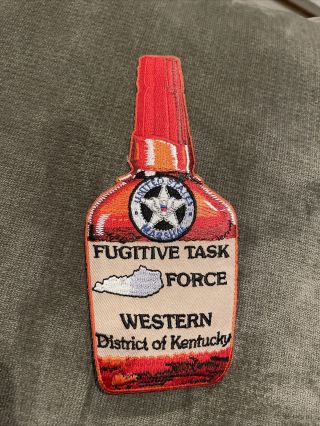 Fugitive Task Force Kentucky Us Marshal Patch Logo Iron On Makers Mark Rare Vtg