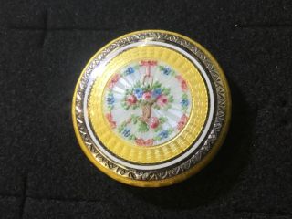 Vintage F&B FOSTER & BAILEY Sterling Silver Inlay Enamel Guilloche Compact 484 2