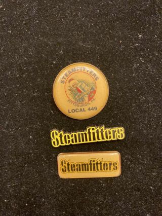 3 Ua Plumbers Pipefitters Steamfitters Local 449 Pittsburgh Pa Lapel Pins