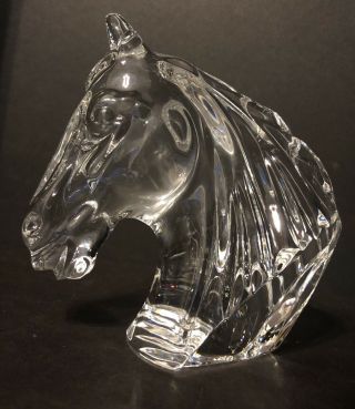 Waterford Crystal 5 " Horse Head Sculpture Figurine Paper Weight Made Ireland