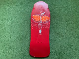 Vintage Lester Kasai Og 80s Skateboard Deck Red Misprint Offset Logo