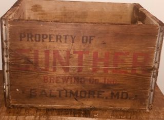 Vintage Gunther Brewing Co Beer Baltimore,  Md Beer Crate