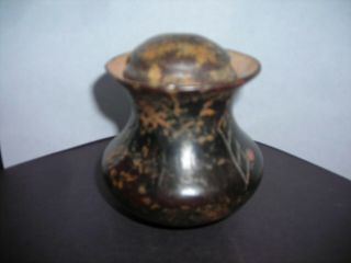Antique Clay Pot,  Etched Design,  W/lid,  Old Phoenix Estate Find