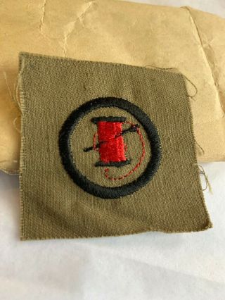 Girl Scout Khaki Badge 1918 - 1927 Rare Sewing / Needlewoman