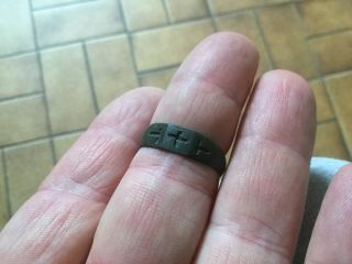 Old Bronze Religious Ring