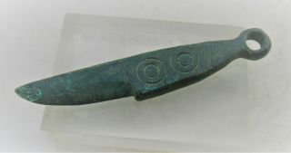 Detector Finds Ancient Roman Bronze Gladius Pendant Ring And Dot Motifs