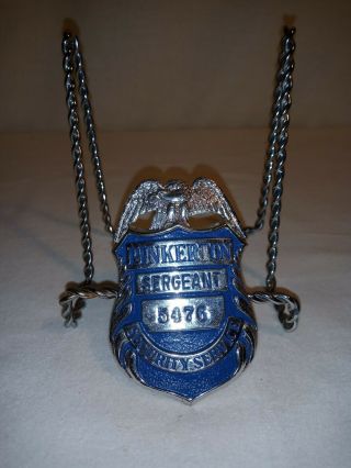 Vintage Pinkerton Sergeant Security Services Badge 5476 Obsolete