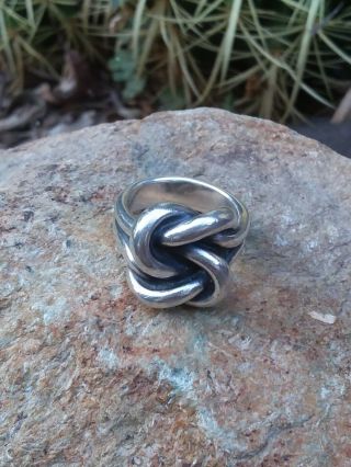 Vintage Retired James Avery Sterling Silver Love Knot Ring Size 7