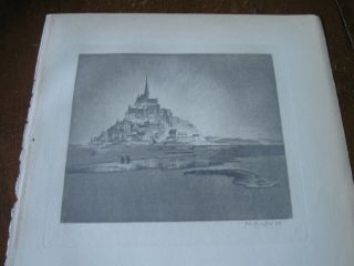 1929 Art Print - John Taylor Arms Of Sunrise,  Mont St Michel Cathedral Church