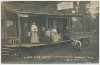 Rppc Whitmore Hotel Post Office Shasta County Ca Real Photo Postcard Lassen