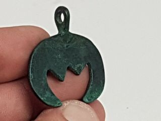 Extremely Rare Ancient Roman Bronze Axe Pendant 11,  6 Gr.  37 Mm