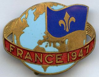 France French Boy Scouts World Jamboree 1947 Badge Pin