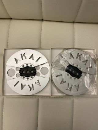 Vintage Akai Metal Take Up Reels For Reel To Reel Tape Deck 7 "