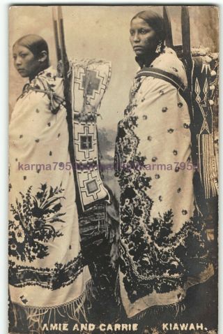 1900 Kiowa Native American Indian Women Rppc Real Photo Postcard Oklahoma Ok - N7