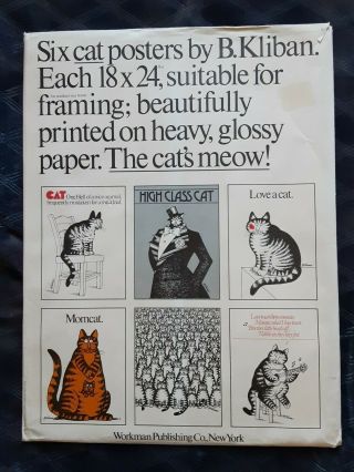 Six Cat Posters By B.  Kliban 18 X 24 Inches,  Four More Bonus Posters 10 Total