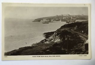 C.  1910 View From Walk,  Milford Haven Antique Early 20th Century Postcard