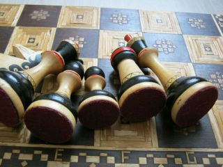 Old vintage soviet USSR wooden chess set 2 3