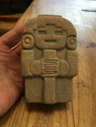 Aztec Mayan Style Figurine Clay Art Pottery Statue Figurine 4 1/2 " Tall