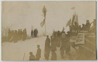 1910 Ski Jumping Duluth Minnesota Real Photo Postcard Rppc Ole Fiering