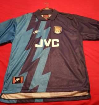 Arsenal Jvc 1995 - 1996 Away Vintage Football Shirt Size Xl,  Nike - Rare