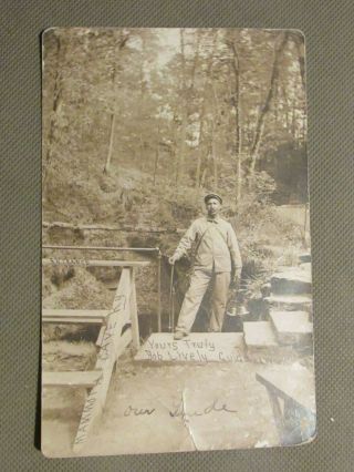 Rppc.  Mammoth Cave,  Kentucky,  Yours Truly,  Bob Lively,  Guide