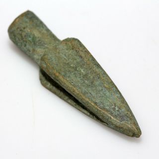 Intact Scythian Bronze 4 Blades Arrowhead Circa 400 - 300 Bc